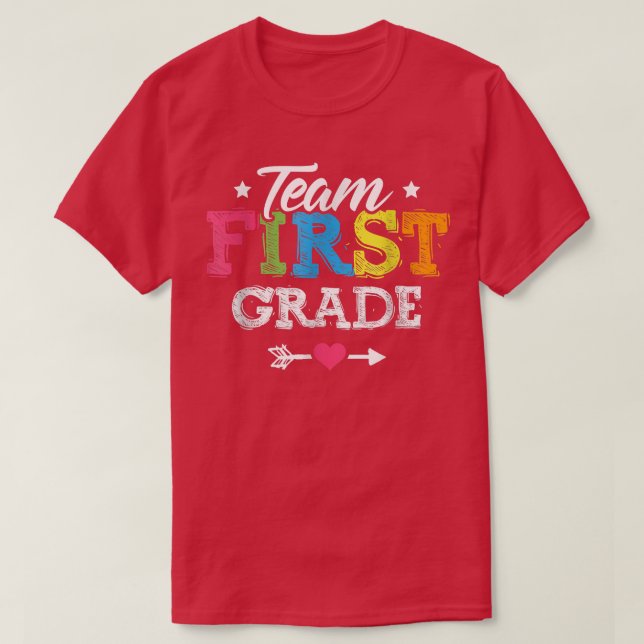 Camisa T Do Primeiro Grau Da Equipe 1 rua De Volta (Frente do Design)