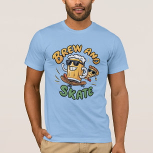 Camisa T Engraçada e Skate