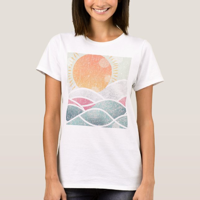 Camisa T ensolarada costeira/Beachy/Náutica (Frente)