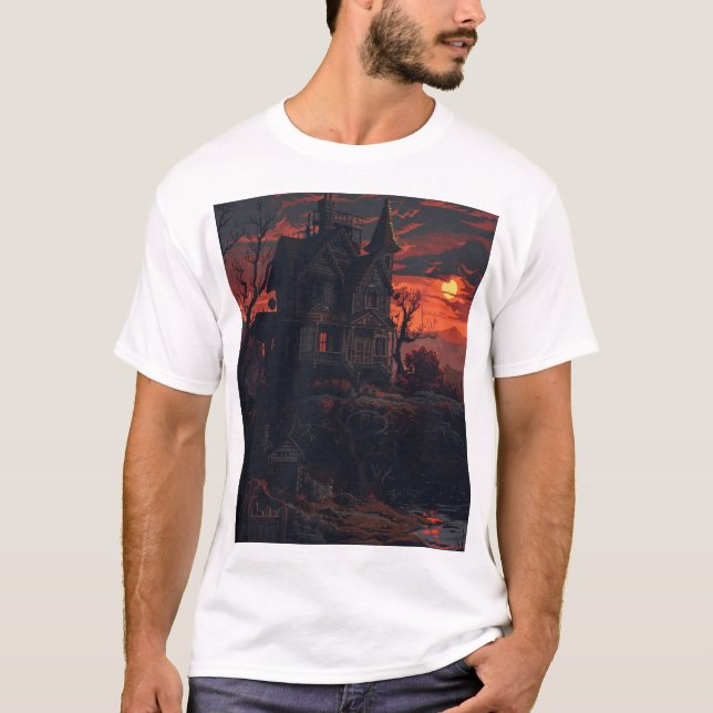 Camisa T Estilizada Horror Pixel Art AR-57 (Frente)