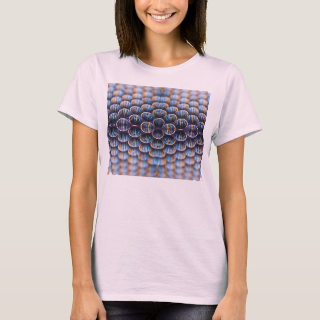 Camisa T feminina com imagem de Abstrato Honeycomb (Frente)