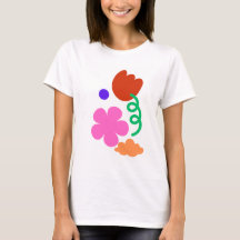 Camisa T Floral abstrato - Camisa Estética Vibrant
