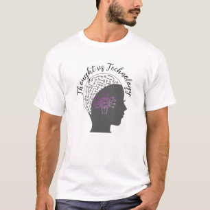 Camisa T futurística "Pensamento vs Tecnologia"
