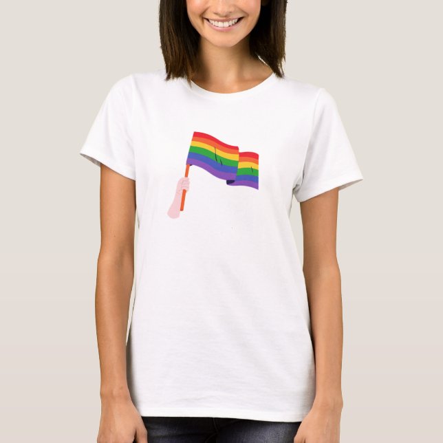 Camisa T LGBTQ do Orgulho Arco-Íris (Frente)