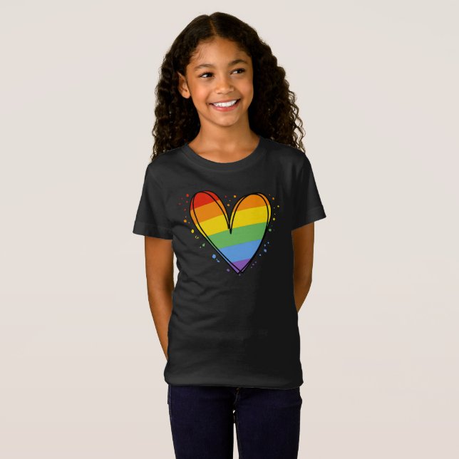  Camisa T LGBTQ do Orgulho Arco-Íris (Frente Completa)