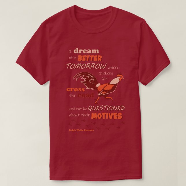 Camisa T Padrão de Cotação de Galinha (Frente do Design)