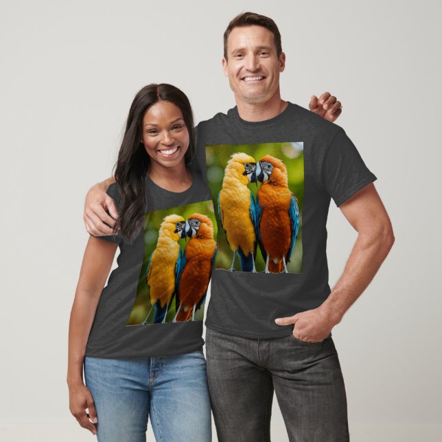 Camisa T Par de Papagaio Vibrante (Unissex)