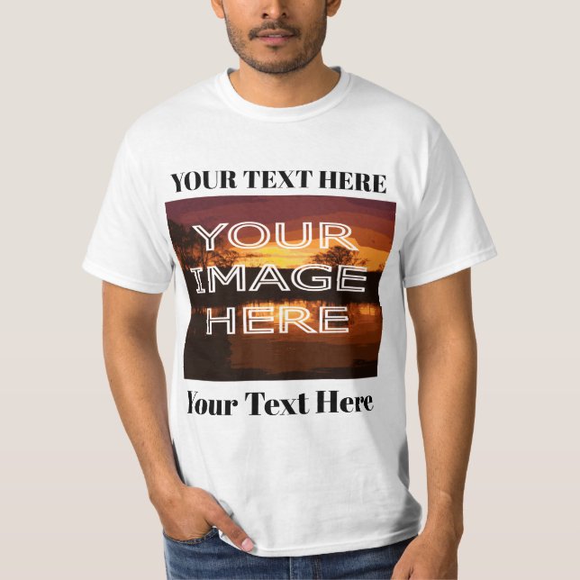 Camisa T Personalizada Com Fotografia E Texto (Frente)