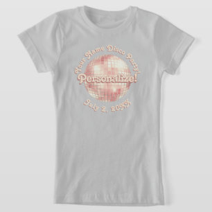 Camisa T PERSONALIZADA de rosa Dourada com Disco R
