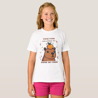 Camisa T Personalizada Pixel Capybara — Nome Perso