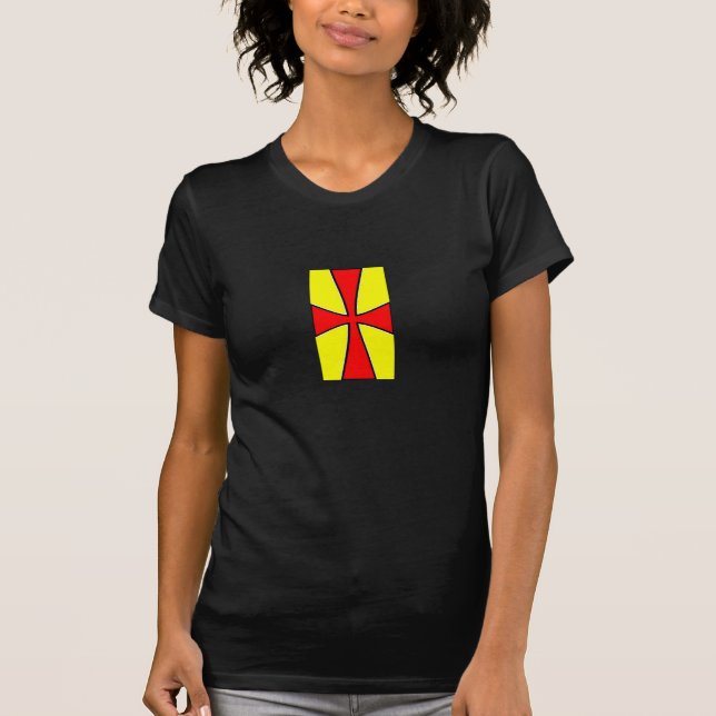 Camisa T personalizável Crusader Red/gold (Frente)
