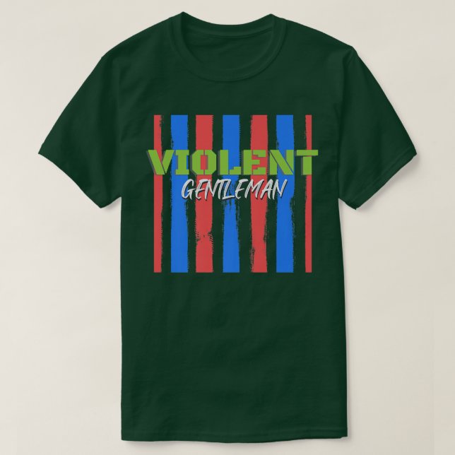 Camisa T Premium de Cavalheiros Violenta (Frente do Design)