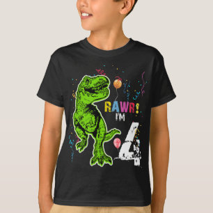 Camisa T-Rex de aniversário personalizada do Dinos