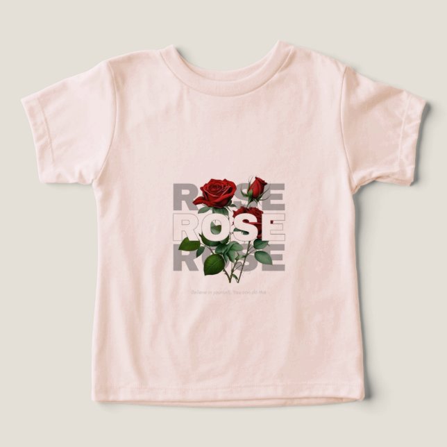 CAMISA T ROSES FLORAL DESIGN PARA CRIANÇAS (Design frontal)