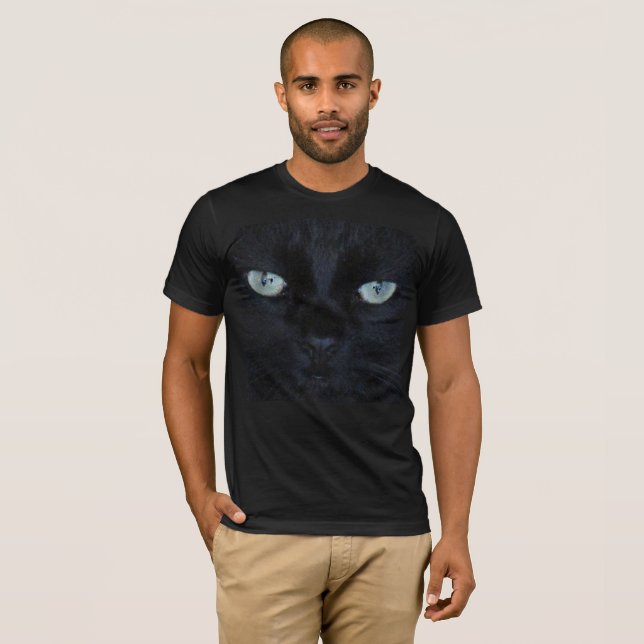 Camisa T - Rosto de Gato Preto (Frente Completa)