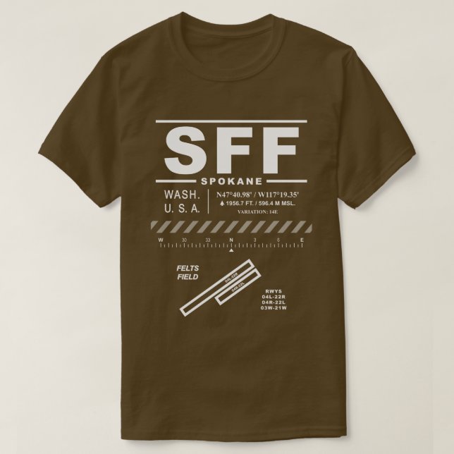 Camisa T SFF do Aeroporto de Campo Felts (Frente do Design)