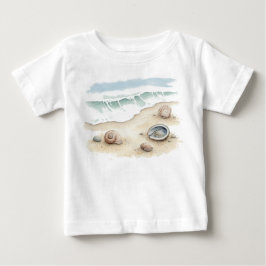 Camisa T-Shirt Bolsa Praia Aquarela Concha & Areia