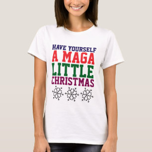 CAMISA T-SHIRT DE PEQUENO NATAL DE TRUMP MAGA