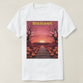 Camisa T Sunset do Halloween Personalizada