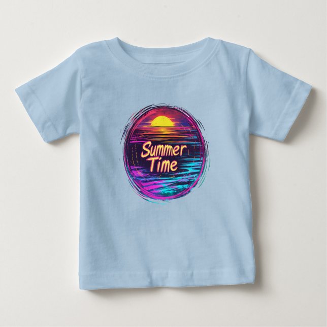 Camisa T Sunset Retro Vibrante "Horário de Verão" (Frente)