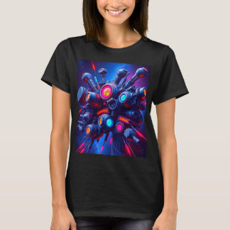 Camisa T-Tech cibernética futurística