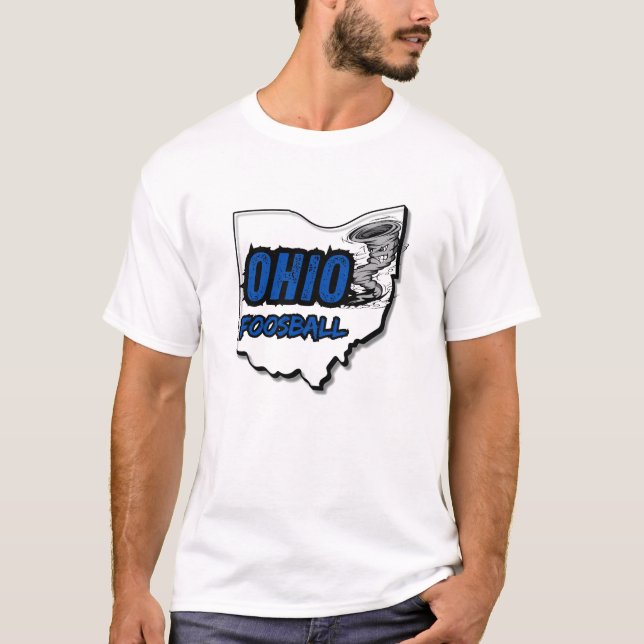 Camisa T-Tornado de Ohio Foosball - Azul Escuro (Frente)