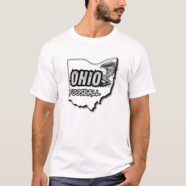 Camisa T-Tornado de Ohio Foosball - Cinza (Frente)