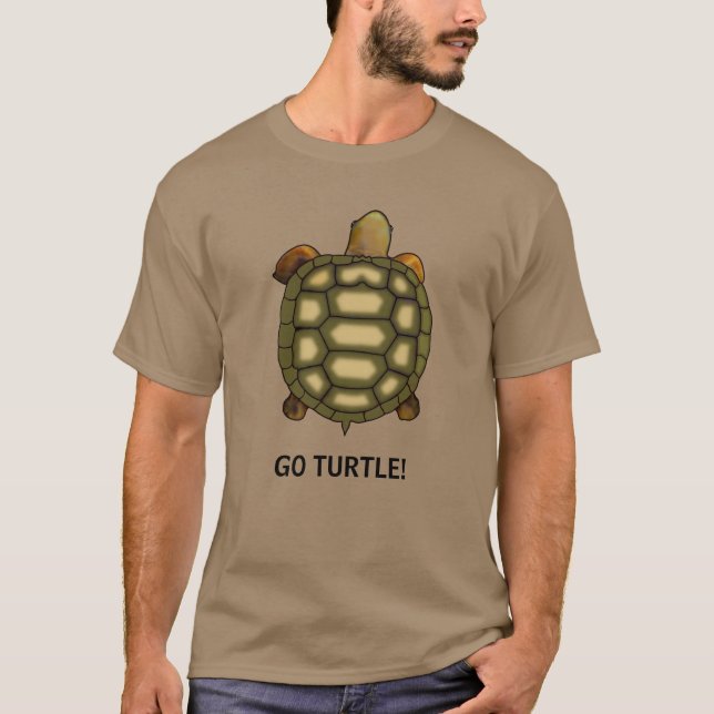 Camisa T Turtle com Texto Go Turtle Editável (Frente)