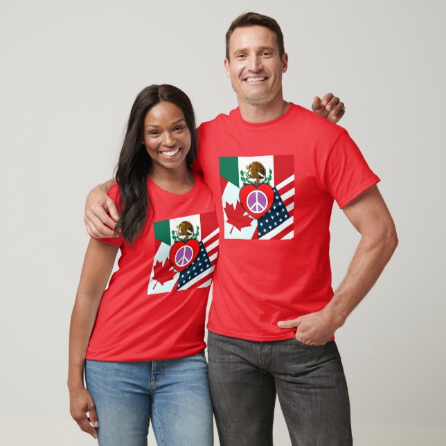 Camisa T Unisex Canadá-México-EUA (Unissex)
