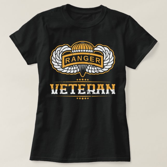 Camisa T Veterano do Exército de Ranger Transporta (Frente do Design)