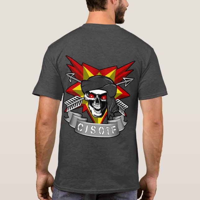 Camisa T vívida CJSOTF personalizável (Verso)