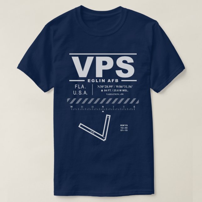 Camisa T VPS Base da Força Aérea de Eglin AFB (Frente do Design)