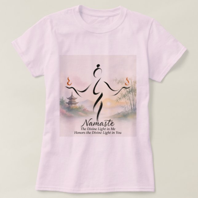 Camisa Tai Chi com definição de "Nameste". (Frente do Design)