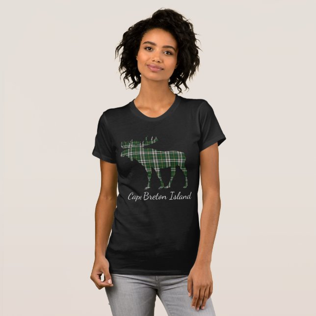 Camisa tartã de alce da ilha de Cué Breton (Frente Completa)