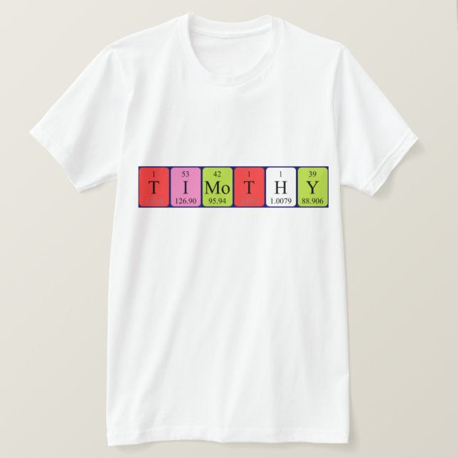 Camisa Timothy periódica do nome da mesa (Frente do Design)