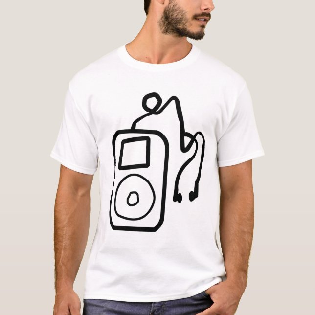 Camisa tirada do Tshirt do T do contraste de iPod (Frente)
