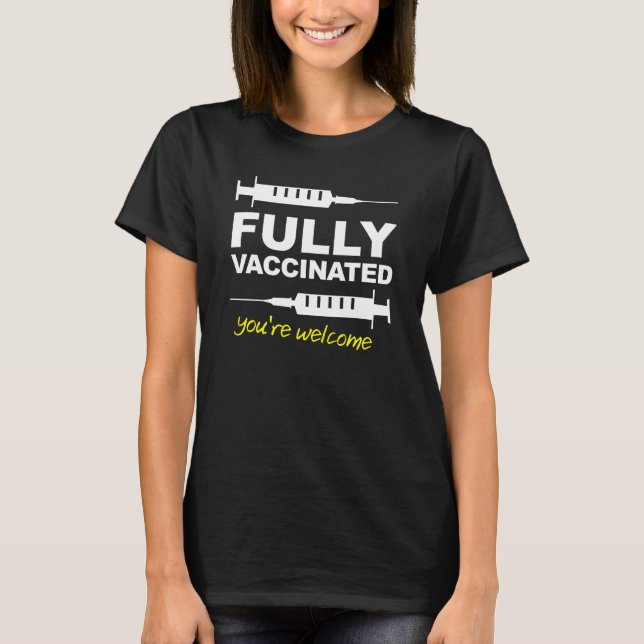 Camisa Totalmente Vacinada Apoio à Vacinação (Frente)