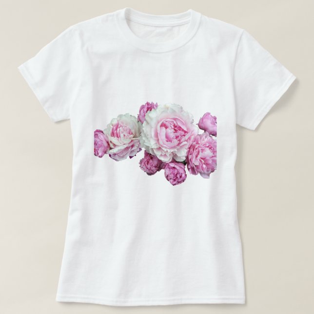 Camisa transparente floral do design T (Frente do Design)
