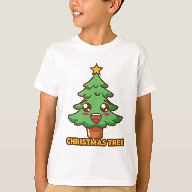 Camisa Tri-Blend da árvore de Natal (Frente)