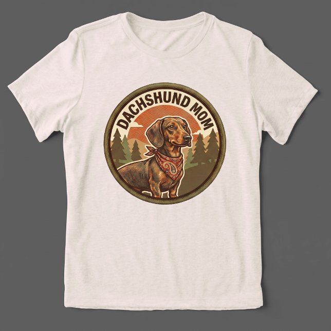 Camisa Tri-blend Dachshund Mom | Presente para Mãe (Criador carregado)