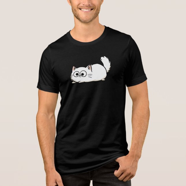 Camisa Tri-Blend de Gato com Rabo Fofinho e Excênt (Frente)