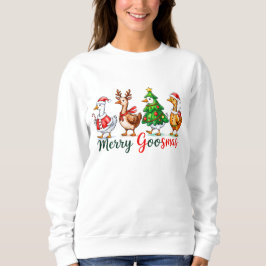 Camisa Tri-Blend de Natal Alegre Ganso Engraçado