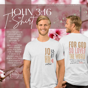 Camisa Tri-Blend do Versículo da Bíblia João 3:16