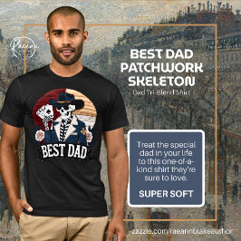 Camisa Tri-Blend Esqueleto Remendado Melhor Pai