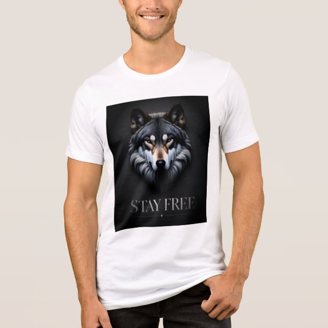Camisa Tri-Blend Lone Wolf Design - Fique Livre (Frente)