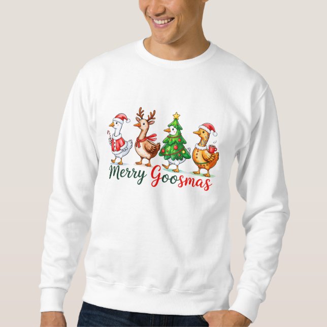 Camisa Tri-Blend Merry Goosmas Natal Ganso Engraça (Frente)
