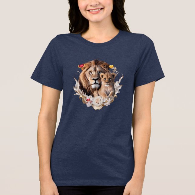 Camisa Tri-blend Royal Gold Floral Lion Cub  (Frente)