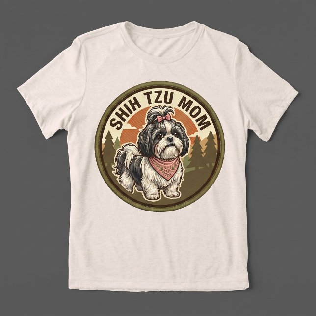 Camisa Tri-blend Shih Tzu Mom | Presente para Mãe  (Criador carregado)