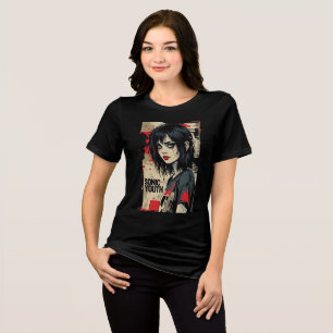 Camisa Tríplice Da Juventude Emo Grunge Sonic