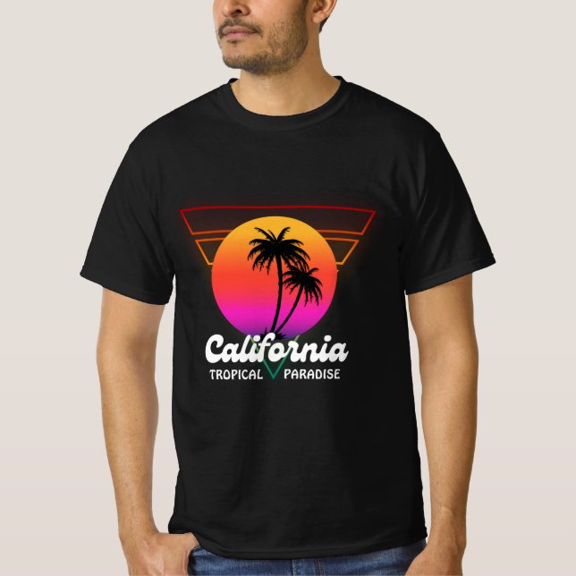 Camisa Tropical de Paraíso na Califórnia (Frente)
